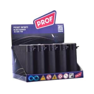 Briquet Rond à Pierre Soft Touch Noir (Prof)