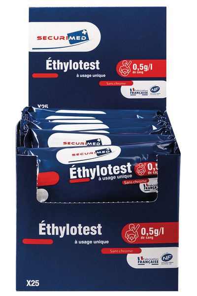 Éthylotest Chimique 0,5 g/L à Usage Unique